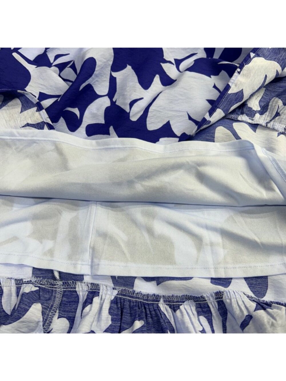 Nine West Blue & White Floral Ruffle Sleeve Maxi Dress With Tie Front Detail Ela - Picture 9 of 16